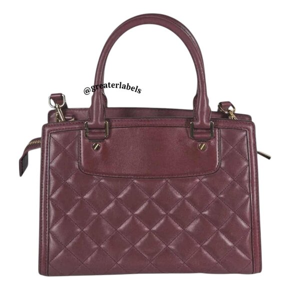 Michael Kors Burgundy Quilted Leather Medium Selma Satchel w/Crossbody Strap - Picture 2 of 15